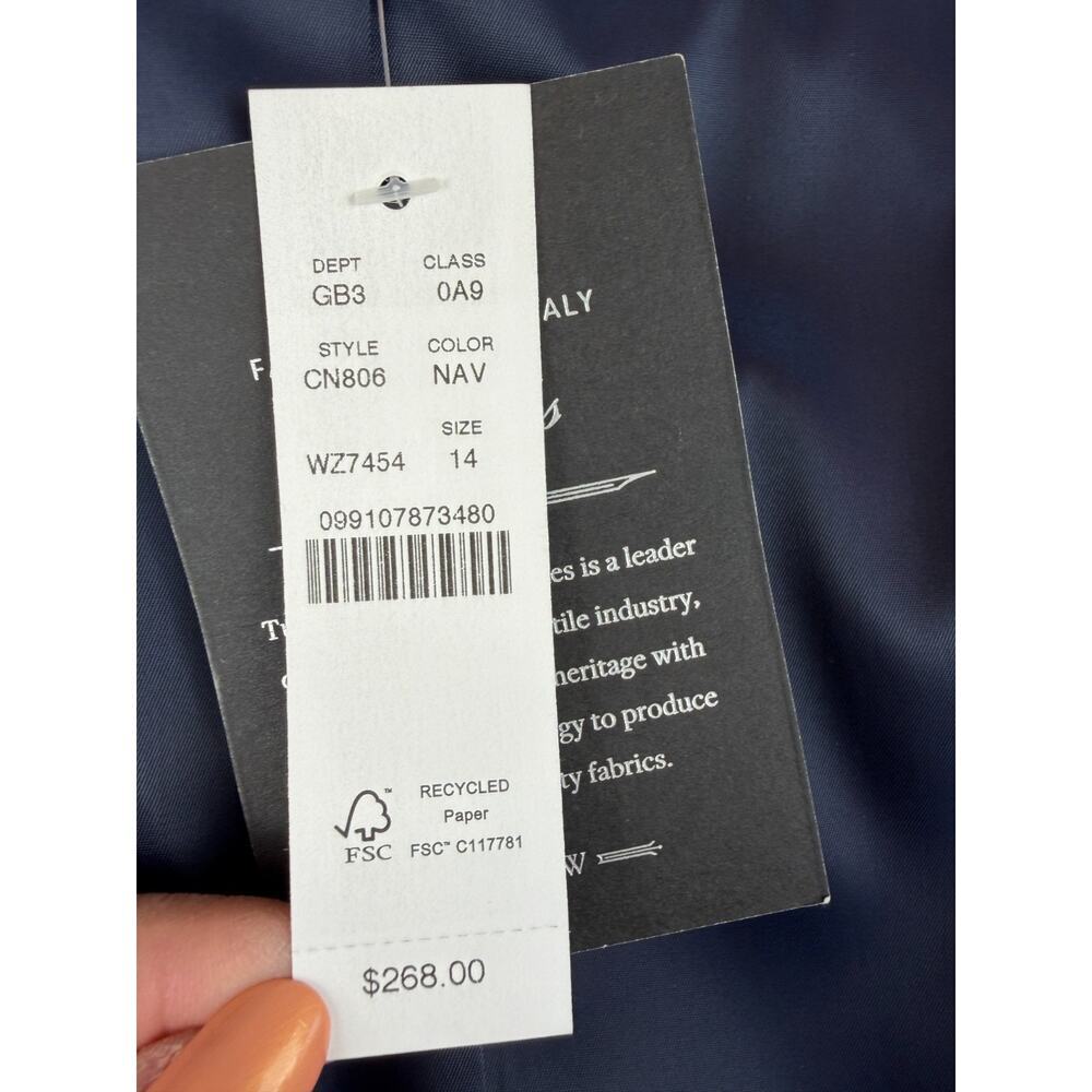 J CREW NWT Ecole Blazer Jacket Womens Navy Blue 14 Nova Fides Wool Blend CA806 - Picture 6 of 16
